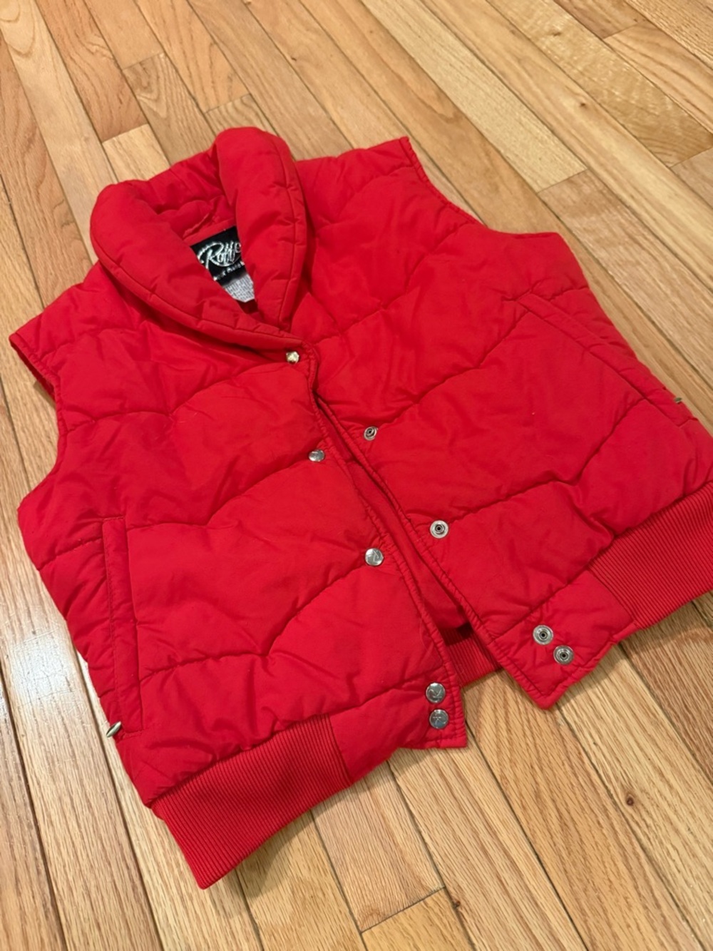 VTG Cropped Red Puffer Vest Size S Western Ski - Picture 2 of 7
